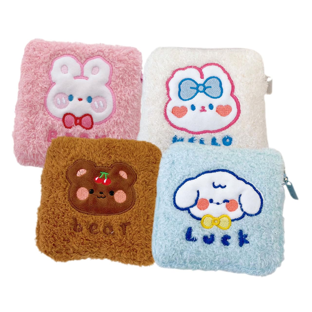 NOLITOY 12piezas Bolsa De Almacenamiento Para Toallas Sanitarias Reutilizables Organizador De Higiene Femenina Bolsa De Viaje Para Menstruación Diseño Bonito De Conejo y Perro Lavable y