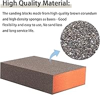 Vista 3 de Esponja de lijado, bloque de lijado surtido de grano 120, esponjas de lijadora húmedas y secas de doble uso para paneles de yeso, esponja de papel