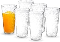 Vista 19 de KLIFA - Bonito: 14.7 y 20 onzas, juego de 8, vasos acrílicos y vasos altos para beber, sin BPA, vasos de plástico apilables, aptos para Transparente