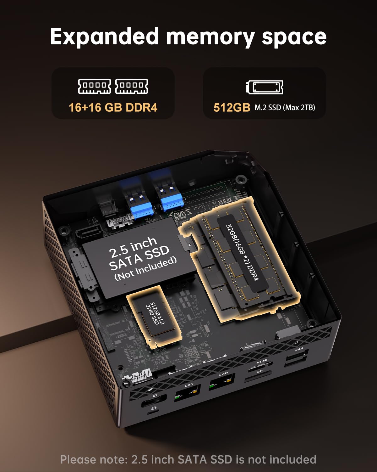 NiPoGi AM06Pro Mini PC Ryzen 7 5700U(Fino a 4,3 GHz),32GB (2