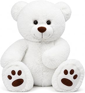 LotFancy Teddy Bear Stuffed Animals, 20 inch Soft Plush Toy, White