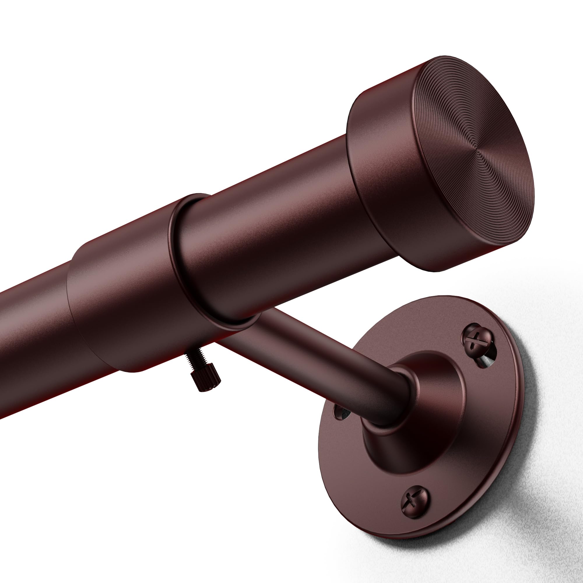 Photo 1 of YaFex Heavy Duty Curtain Rods 32-120 Inch, 1 Inch Adjustable Bronze Curtain Rod for Windows, Long Window Treatment Rods with Aluminium Finials, Easy Installation