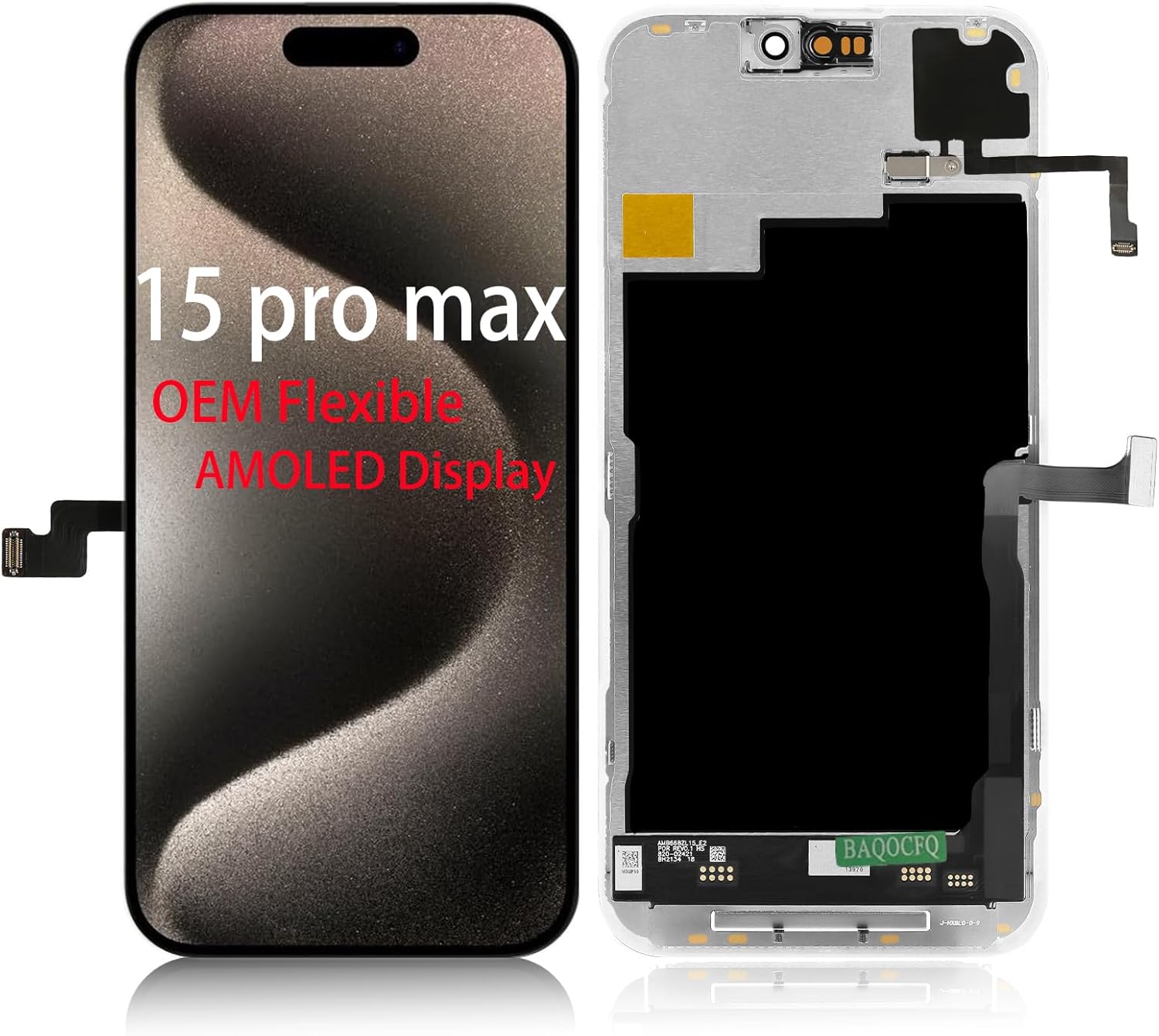 OEM-Grade Quality for iPhone 15 pro max Screen Replacement, Promotion 120Hz AMOLED Display,6.7 inch Featuring 3D Touch LCD Display – Complete Repair Kit with Tools, with Light Sensor Flex