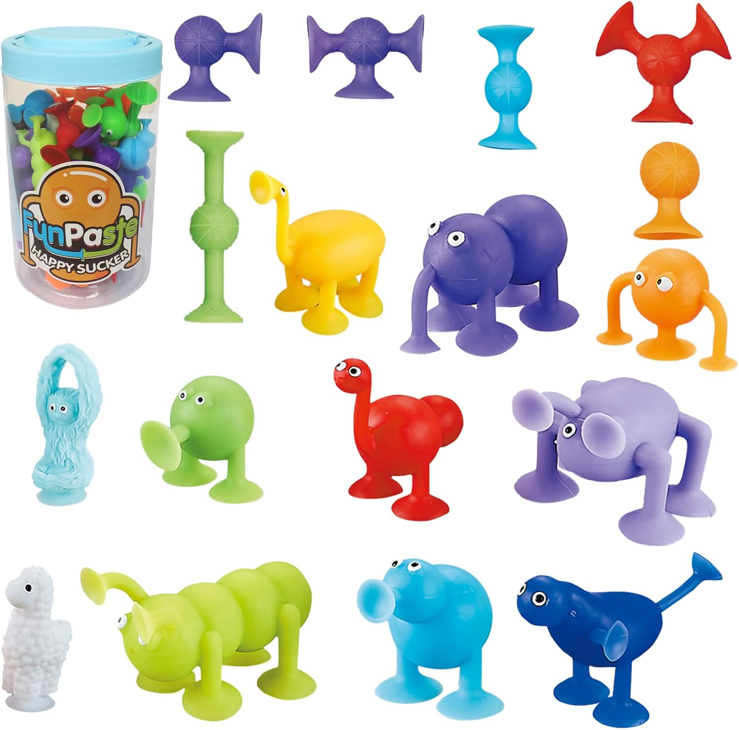 Aykzaqe Suction Toys,38 PCS Silicone Bath Toys for 3 Year Old,Toddler