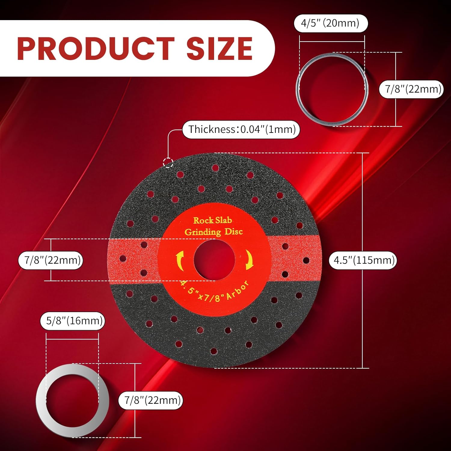 4-1/2 Inch Rock Slab Grinding Disc 3 Pcs Diamond Chamfered Saw Blade Rock Slab Disc Ultra-Thin Tile Cutting Disc Ceramic Cutting Blade for Angle Grinder Marble Granite Porcelain Tile Glass