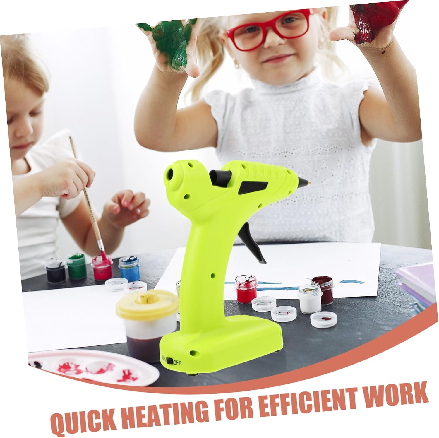 Hot Melt Glue Sprayer Machine for Crafts and Repairs Cordless Electric Glue Gun Fast Heating for Boys and Girls Projects and Creative Activities