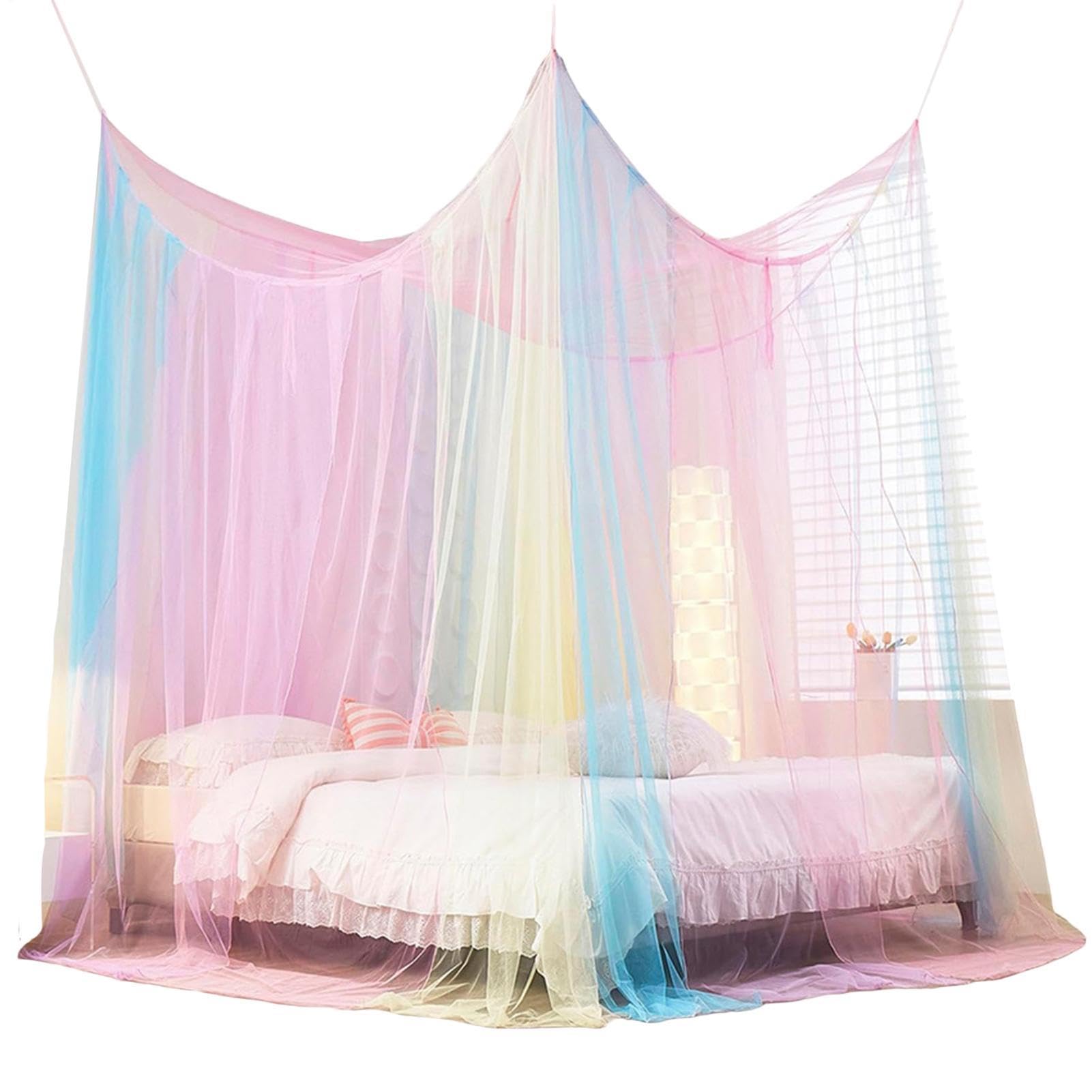 Mosquitera tipo dosel colorida para acampadas en autocaravana y porches