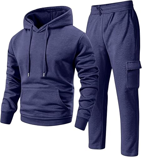 Mens Sweat Suits 2 Piece Set Sweatsuits for Men Long Sleeve Oversized Soft Draws