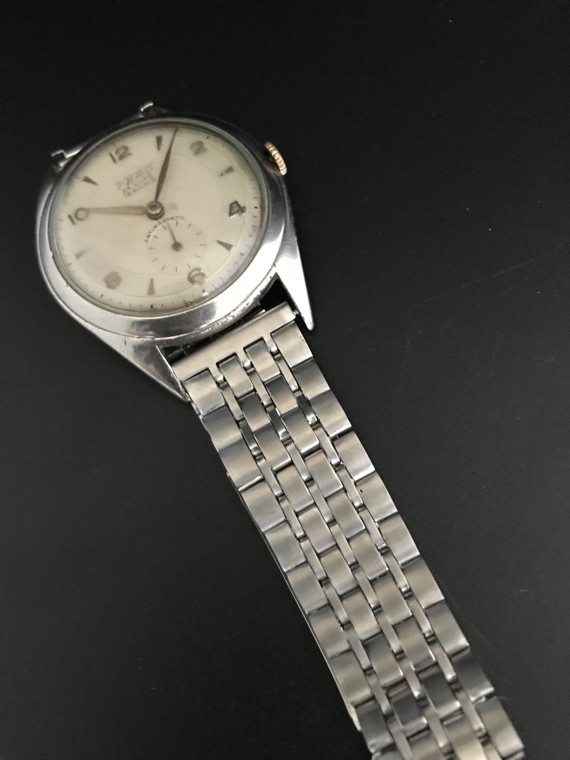 Bracelet de Montre en Acier Inoxydable Réglable 19 mm pour homme compatible avec Beads of Rice New Old Stock 1960 1970 - Bande Vintage Original Métallisé - Strap Bracelet Rétro