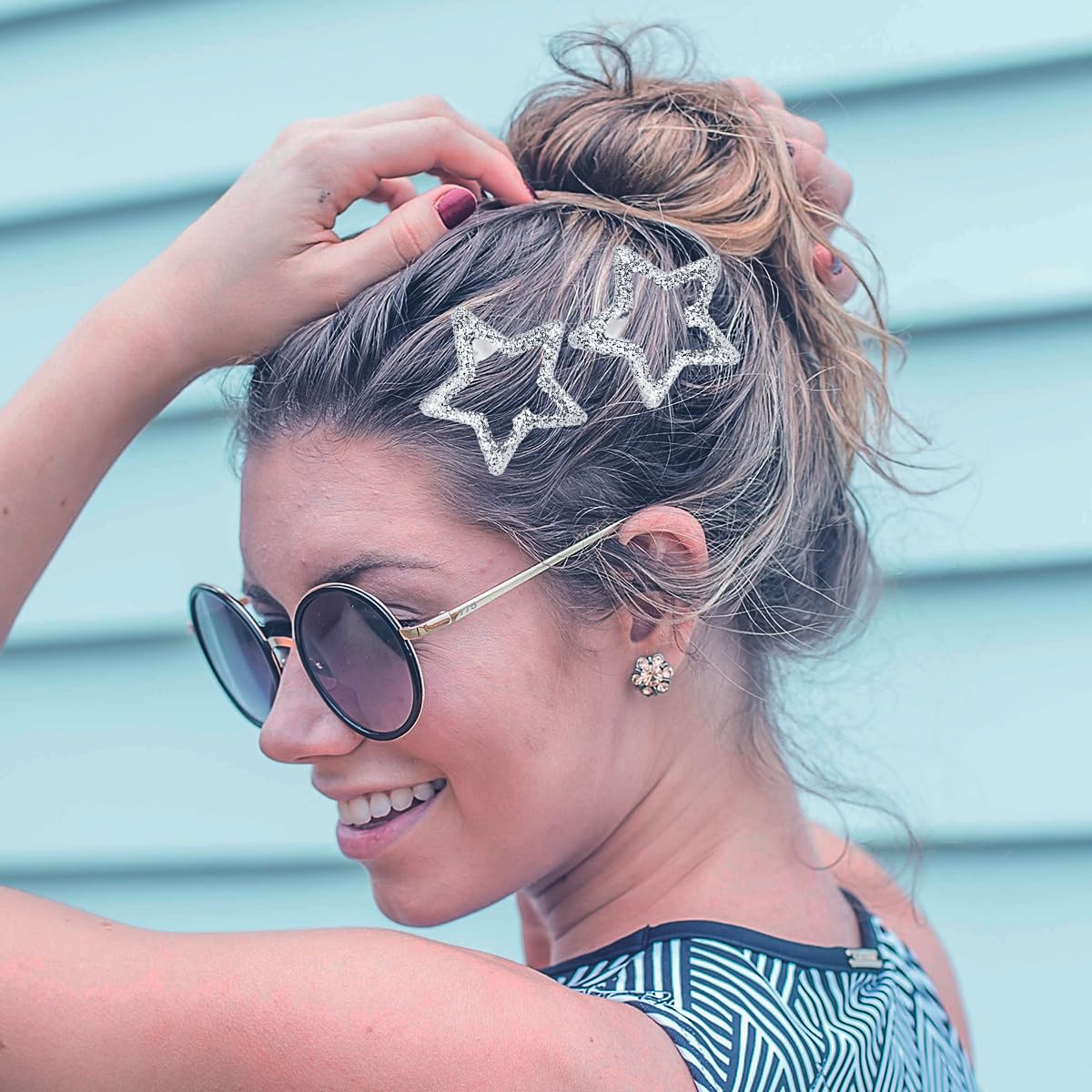 Amazon.com : 10PCS Glitter Metal Hair Barrettes for Girls  display picture 2