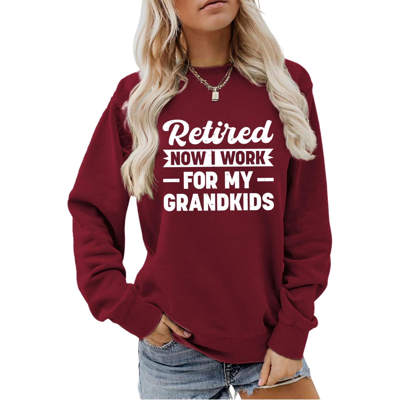 GOPIAAU Grandma Sweatshirt Retirement Long Sleeve Shirts Funny Graphic Nana Sweatshirts Gifts for Women Granny