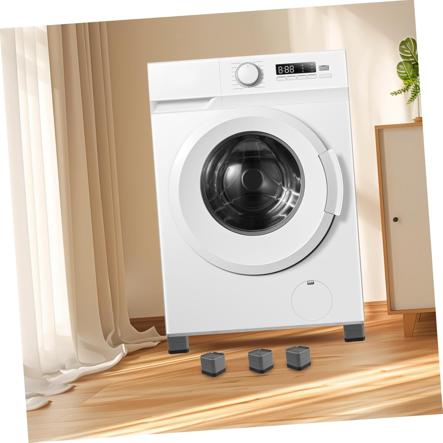 POPETPOP 6pcs Anti-Slip Furniture Leg Risers for Washing Machines Tables Chairs Sturdy Plastic Vibration Dampening Pads for Leveling Appliances Furniture