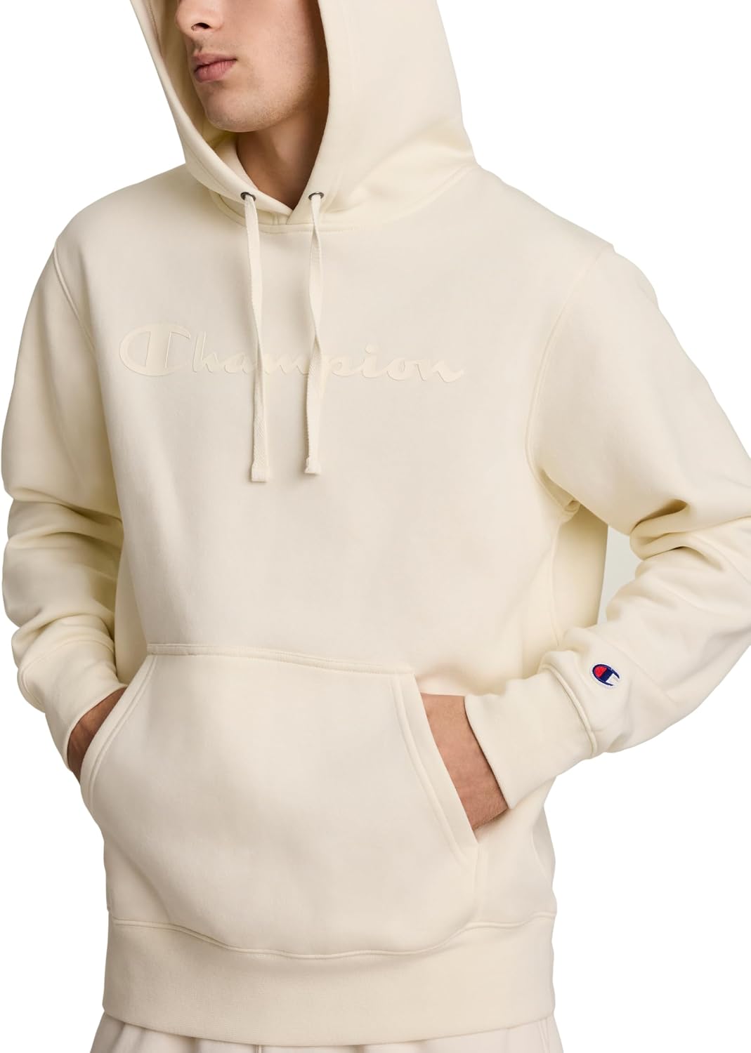 Champion Men's Pullover Graphic Fleece Hoodie, Standard Fit, Midweight Fleece, Tonal Script Logo, Available in Regular and Big & Tall