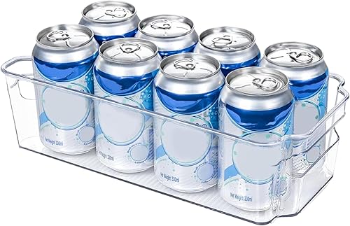 Miniatura 5 de 4 cubos organizadores de refrigerador, contenedores de almacenamiento transparentes, organizadores apilables de plástico transparente con asas,