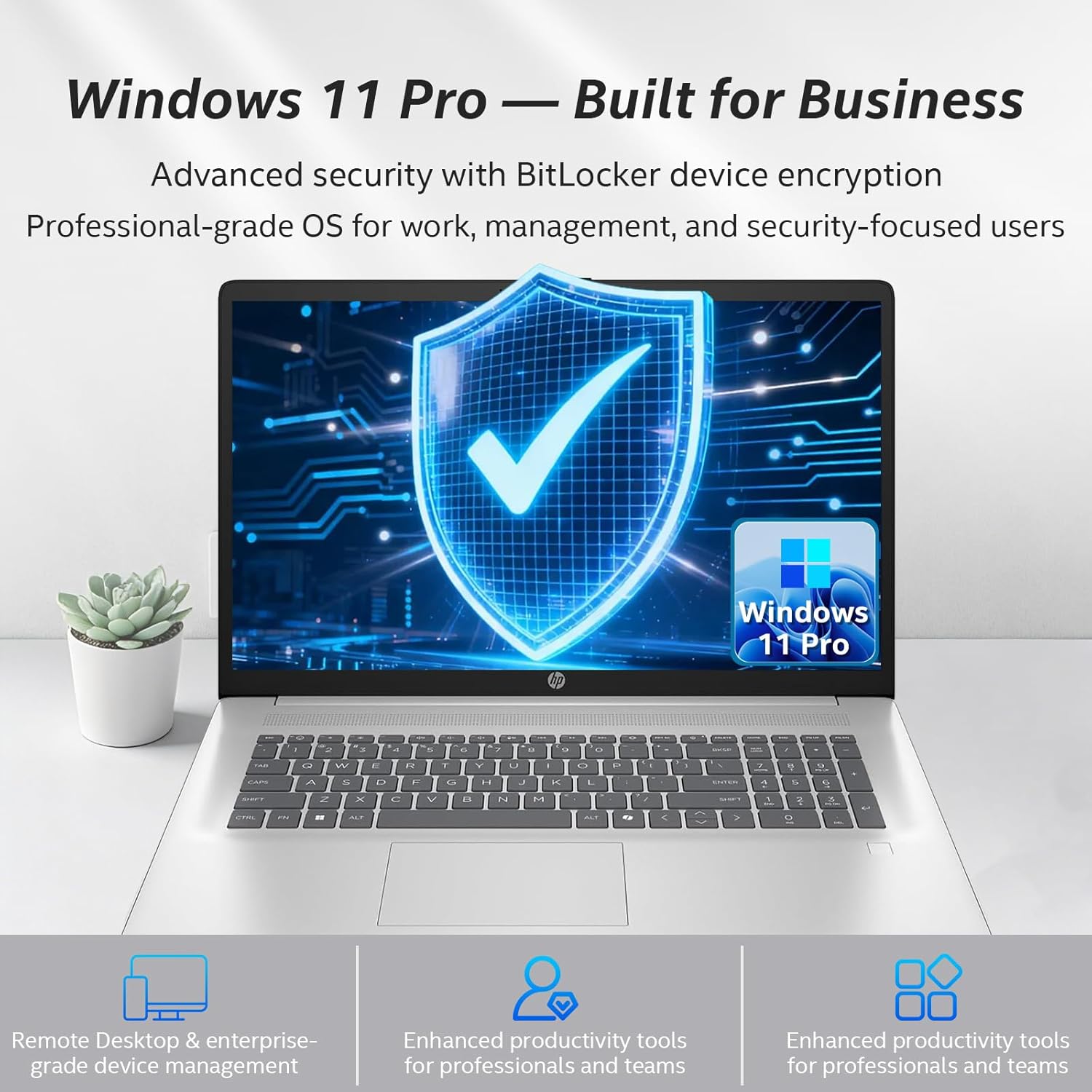HP 17t Business Laptop Computer, 17.3" FHD Anti-Glare Display, Intel 10-Core i5-1334U, 16GB RAM + 512GB SSD, Backlit Keyboard, Fingerprint, Window 11 Pro, Copilot AI Laptop, Wi-Fi 6 + Bluetooth 5.4