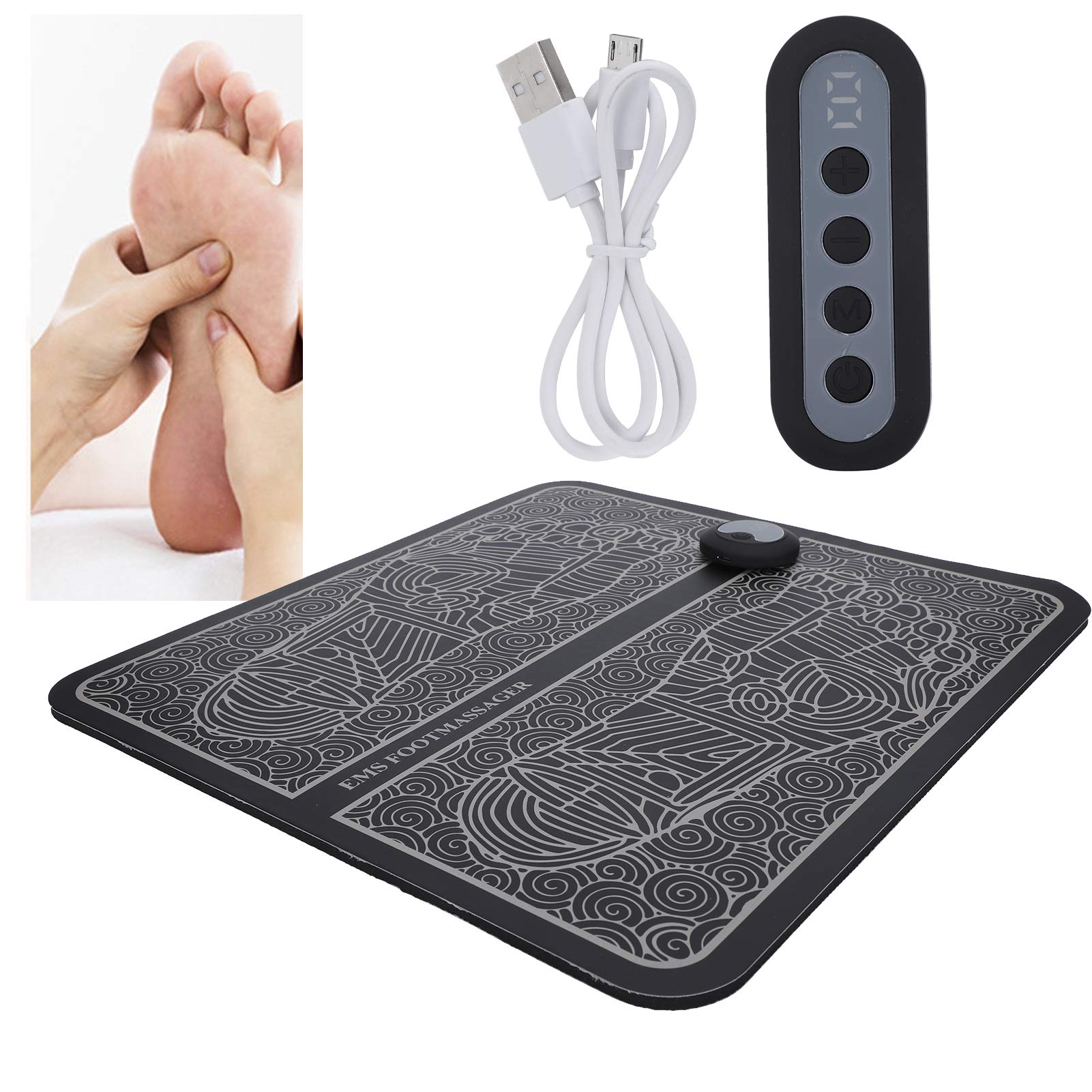 Massaggiatore elettrico per piedi, tappetino per massaggio ai piedi con telecomando intelligente Tappetino per rilassamento muscolare per sollievo dal dolore domestico e miglioramento della circ