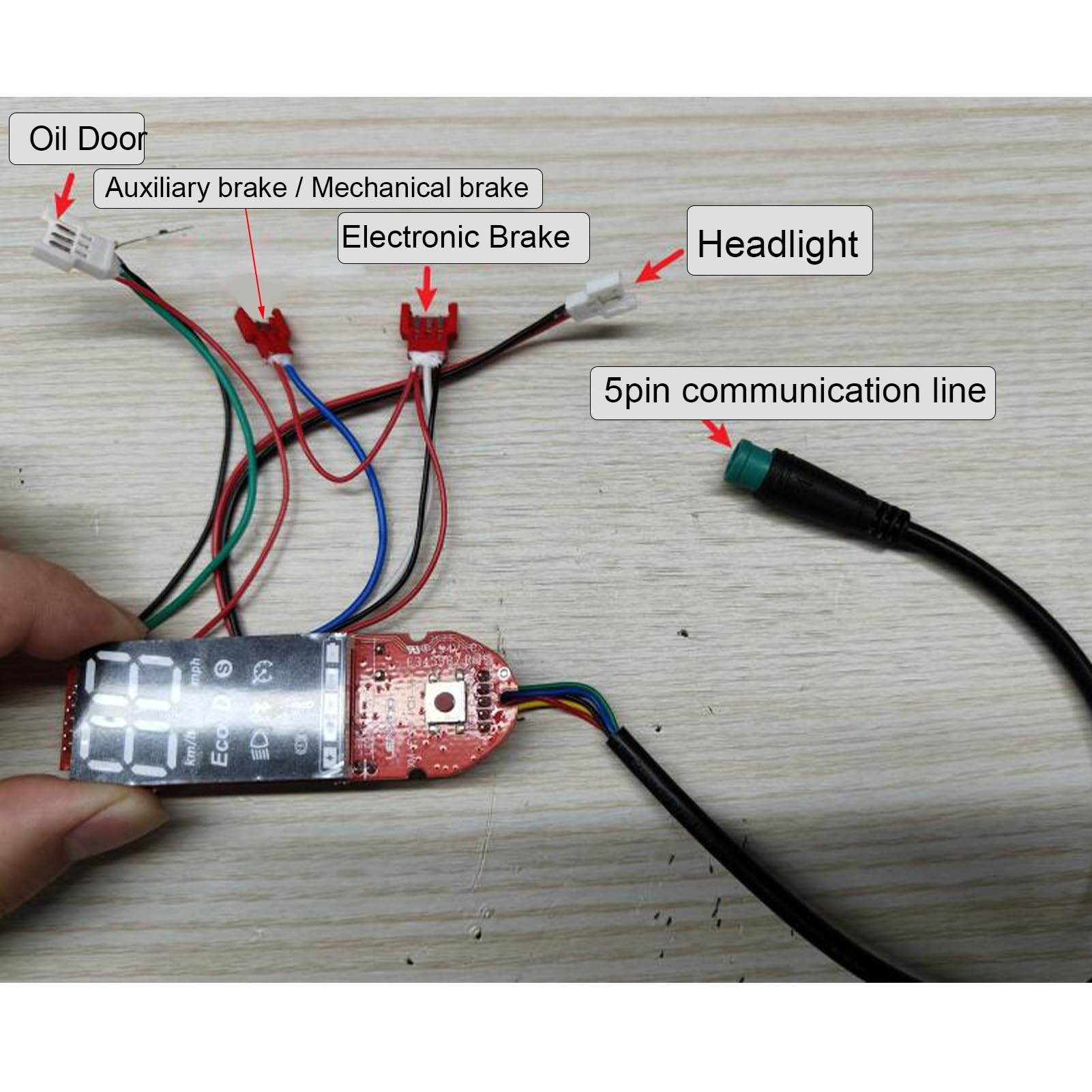 Alomejor Deska rozdzielcza skutera elektrycznego, płytka drukowana Bluetooth, część zamienna do roweru elektrycznego