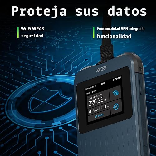Acer Enduro Connect M3 - Router Wi-FI 5G SIM/vSIM con 20 GB (Wi-Fi 6 2,4 GHz/5 GHz, Memoria 3 GB LPDDR4X, 8GB eMMC, USB 3.0 Tipo C), Rugerizado, Color Azul - 5