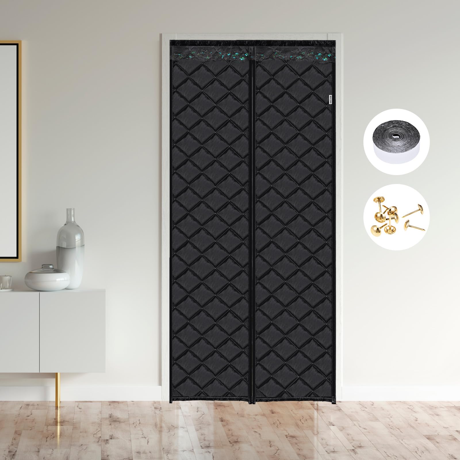 Rideau de porte magnétique isolant thermique tissu Oxford épais 73x195