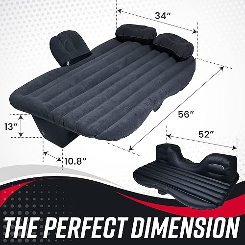 Miniatura 2 de VaygWay Colchón inflable de aire para automóvil  Cama de aire con kit de bomba  Asiento trasero  Cojín de cama inflable para vacaciones de camping