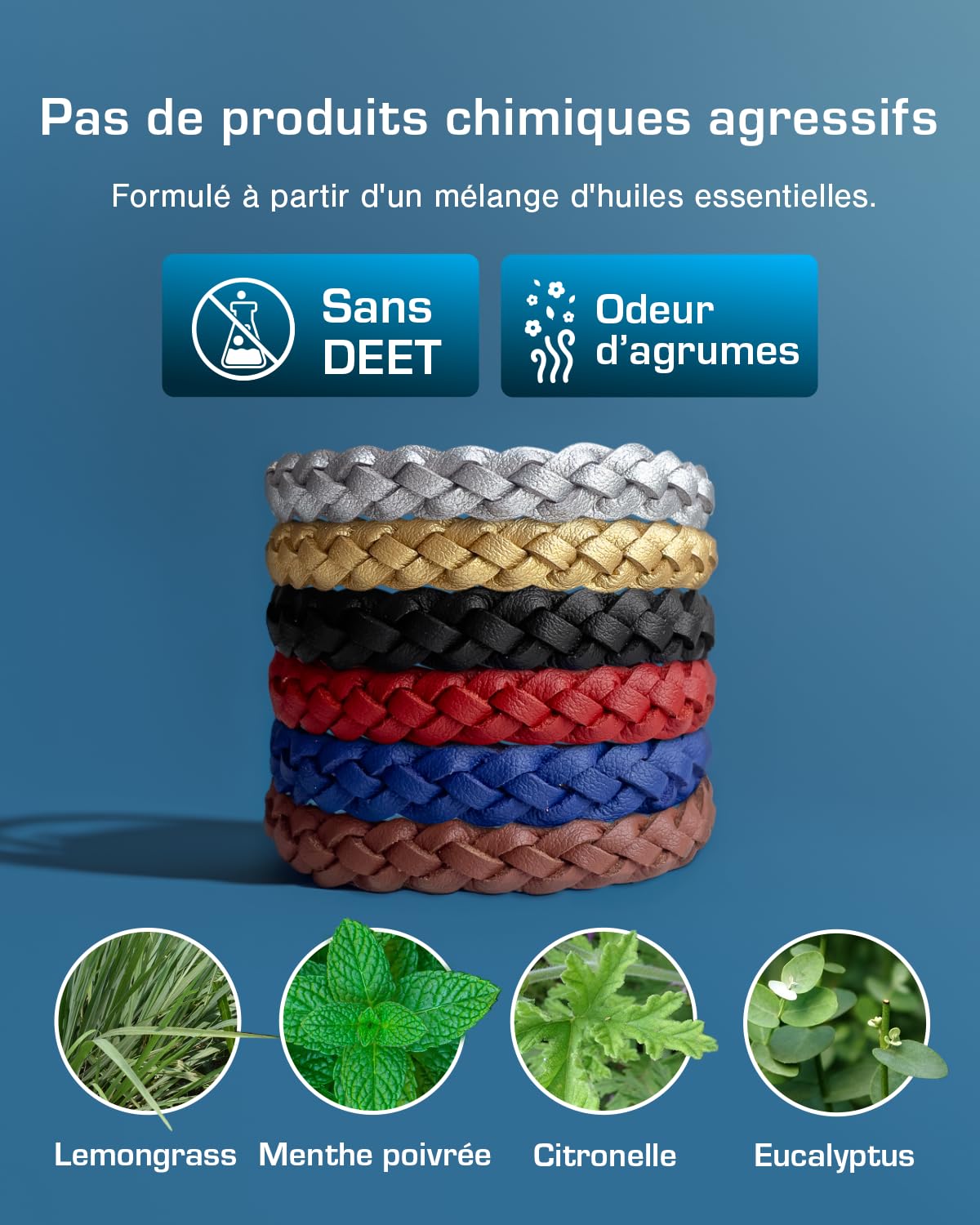 Active Era Bracelet Anti-Moustique en Cuir pour Enfant & Adulte [Lot de 12] – Répulsif Naturel - 100% Sans DEET, Imperméable – Jusqu’à 250h de Protection Extérieure Contre les Moustiques & Insectes