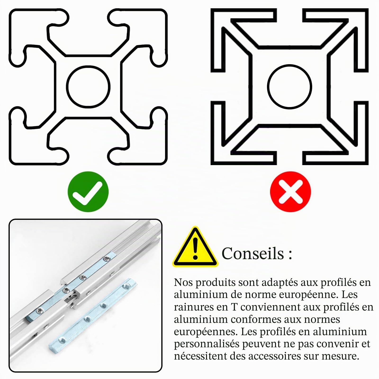 6 Pièces 30x30 Droit Ligne Connecteur,Profil en Aluminium Droit Ligne Connecteur,Support de Plaque Plate à Rainure en T avec Vis M6x8 pour Profilés de Bâtimentprofilé en Aluminium,Argent