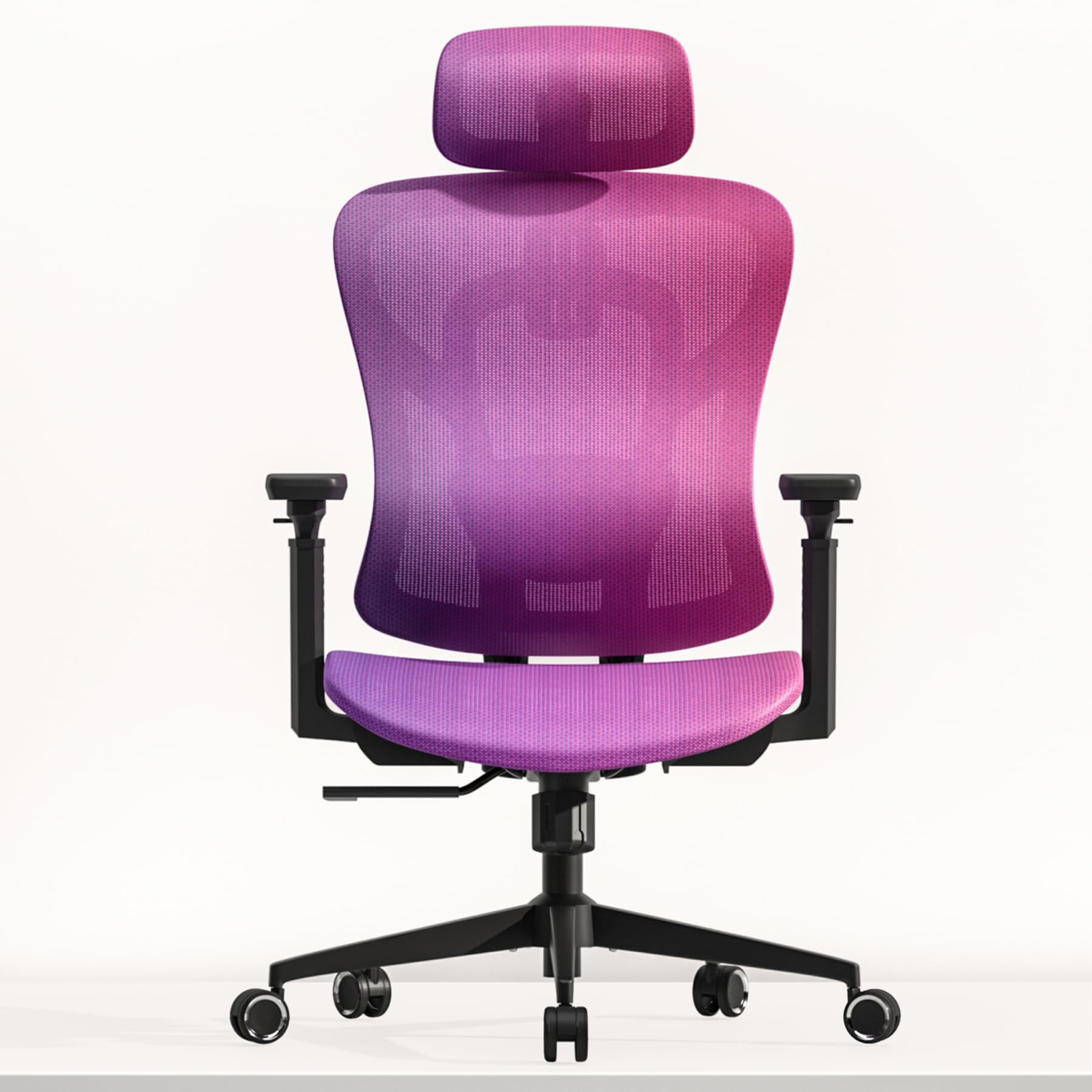 Ergonomic Mesh Office Chair, Gradient Purple Desk Chair with 3D Armrests, Adaptive Thoracic Support, 3D Lumbar Support & Adjustable Headrest, high