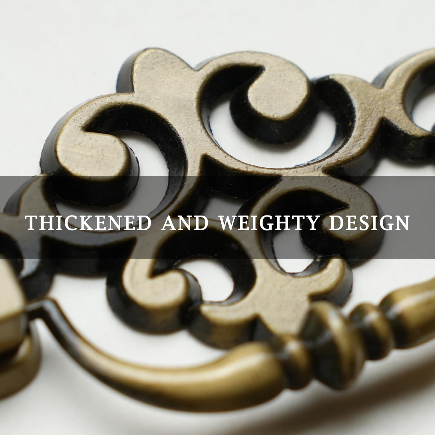 8 Pack Antique Brass Drawer Pulls, 2-1/2 Inch Hole Center, Antique Cabinet Knobs and Handles for Dressers, Closets, Cupboards, Bedroom, Bathroom, and Washroom