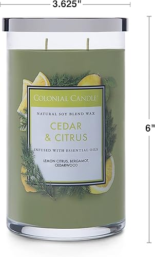Vista 68 de Colonial Candle Vela perfumada en frasco, cilindros clásicos, brillo navideño, 2 mechas, 19 onzas, morado