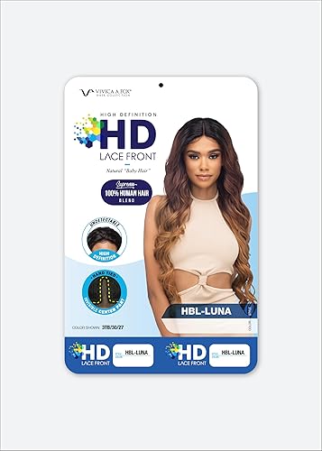 Miniatura 4 de Vivica A. Fox HBL-LUNA, mezcla de cabello humano, peluca de encaje frontal, color P42730, color piano, mediano, marrón oscuro (#4), rubio miel