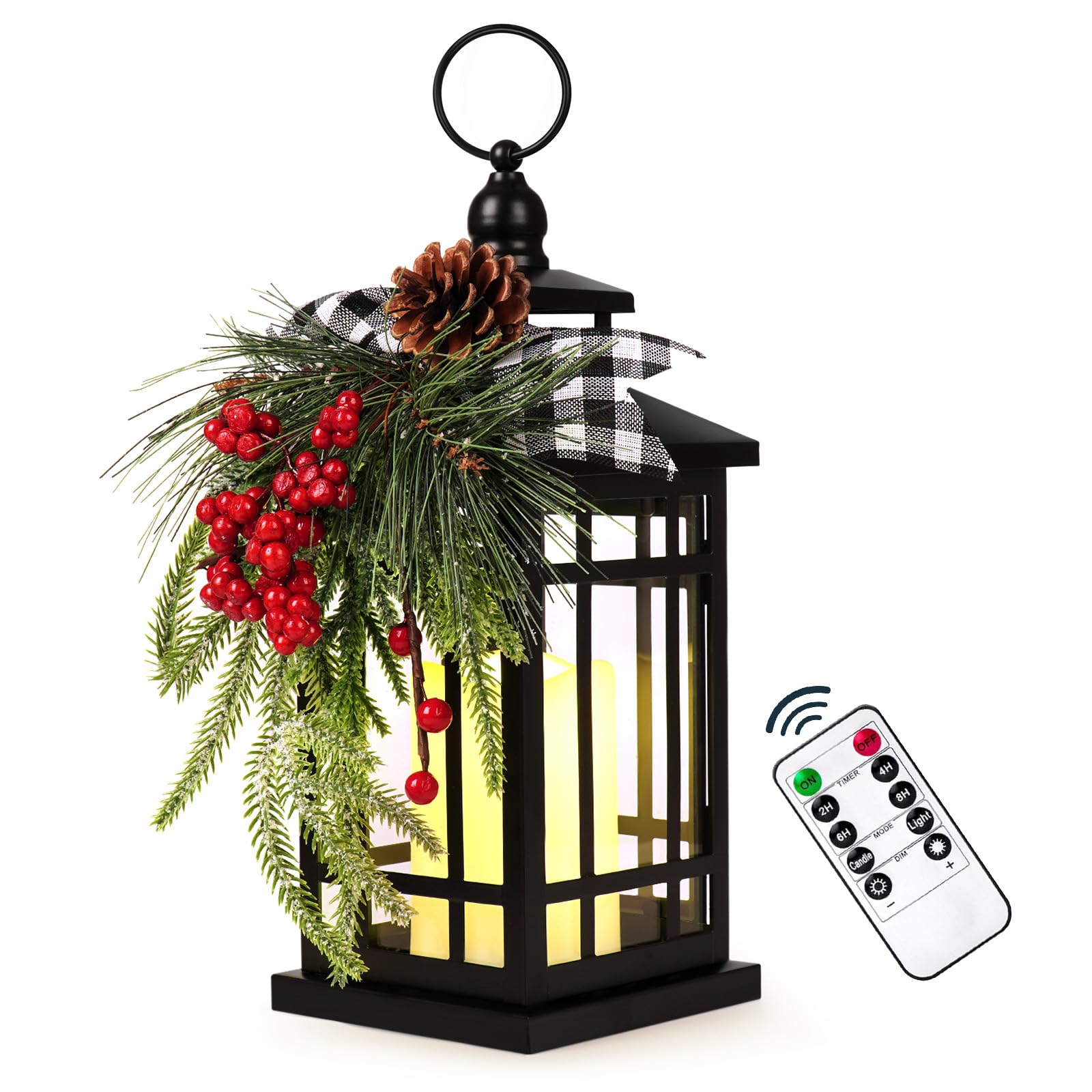 Faroles de vela vintage de metal para decoraciones de Navidad WOKEISE