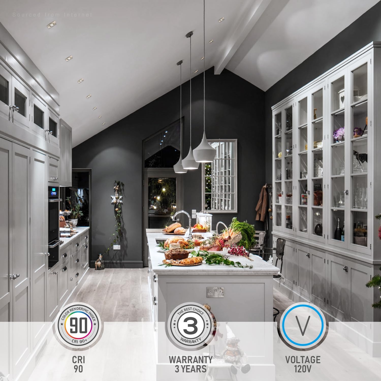 TORCHSTAR 3 Inch Gimbal LED Recessed Light, 10%-100% Dimmable, 7W=50W Recessed Gimbal Downlight, CRI 90+, 5000K Daylight, ETL & Energy Star Certified, Satin Nickel, Square, 120V, Pack of 6