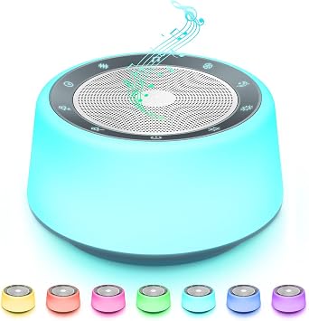 White Noise Machine,Sound Machine for Sleeping with 30 Soothing Sounds,7 Color Night Light with 5 Timers,Touch Control & Adjustable Brightness,Sleep Machine for Baby, Adults Home & Office