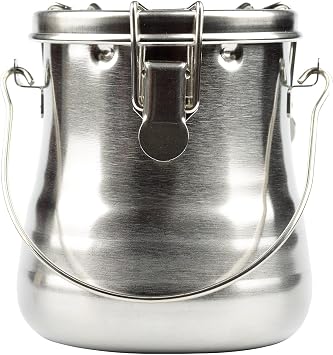 Paint Brush Washer, Stainless Steel Leak-Proof Brush Cleaner with Clip-on Lid and Filter Screen, Great for Oil, Acrylic, Watercolor Painting, 4.4" Wide x 4.7" Tall
