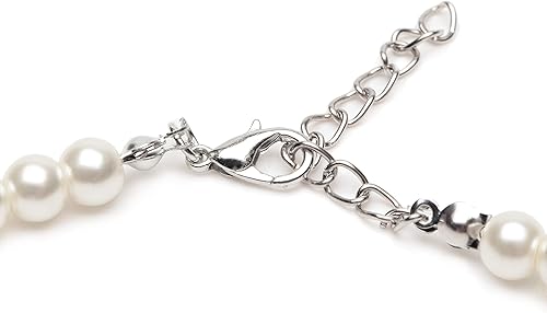 Miniatura 3 de Gionforsy Collar de perlas (0.315 in con uno de 0.472 in), Metal Perla, Perla de imitación