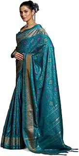 MADHUHANSH Women's Exquisite Banarasi Zari Woven Saree with 6-Yard Traditional Drape and Intricate Gold-Tone Weaving Price In India