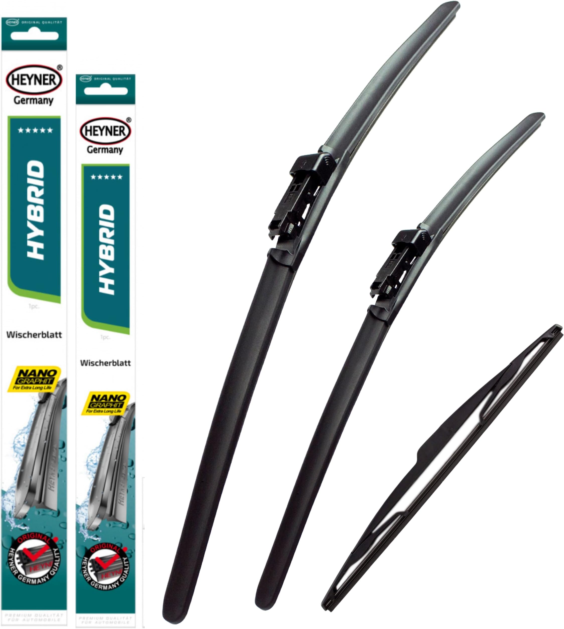 Germany Set 3 Windscreen Wiper Blades Fits: Audi Q7 2006 To 2015 Front Rear 26" 26" PT 13"A3 HH2626PT13A3