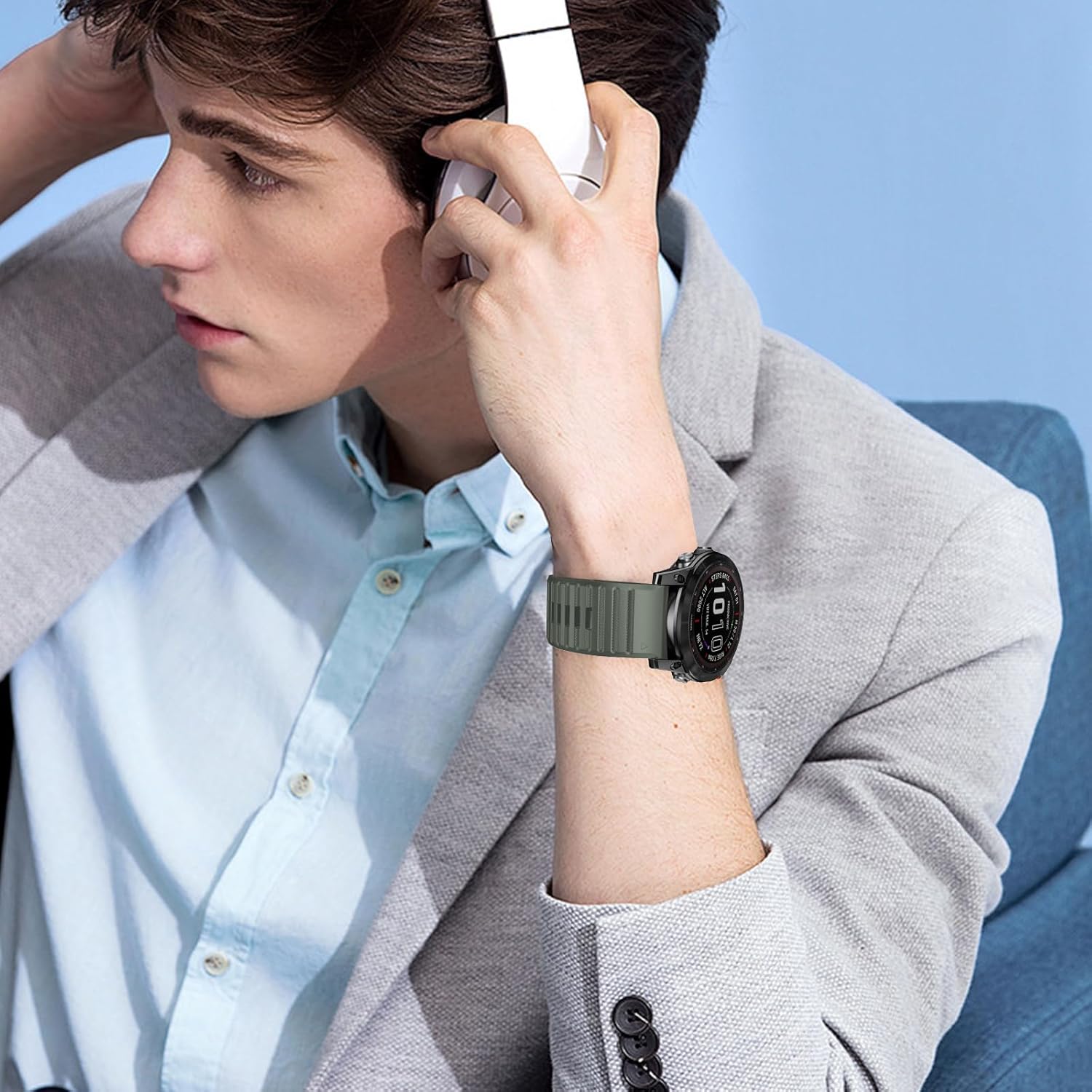 26mm Silicone Sport Bands Compatible with Garmin tactix 8 quatix 8 Fenix8 AMOLED 51mm/Fenix8 pro/7X /7X Pro/6X/6X Pro/5X/5X Plus/3 HR,Watch Strap For Garmin Descent Mk2/3i 51mm/tactix7 Pro/Enduro3/2