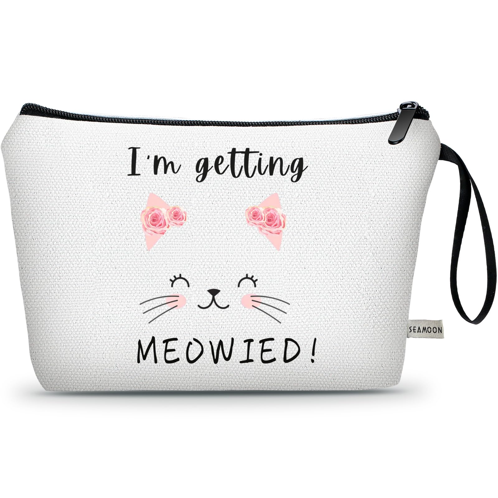 SEAMOON Bride to Be Makeup Bag - Bachelorette, Maid of Honor, Engagement, Bridal Shower, Bridesmaid Gifts