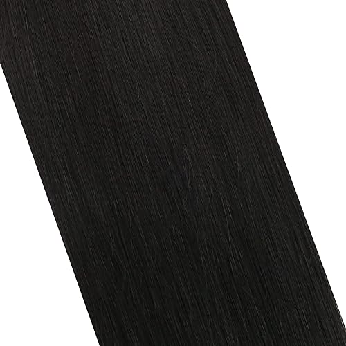 Miniatura 8 de Ugeat Extensiones de cabello humano con cinta adhesiva de doble cara, extensiones invisibles de cabello humano lacio, color negro natural,