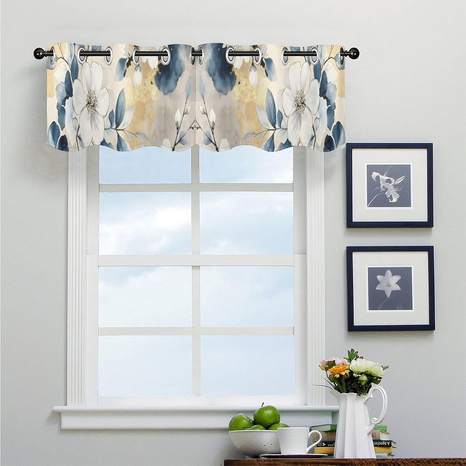 Watercolor Petal Valance Curtain Blackout Valances image 4