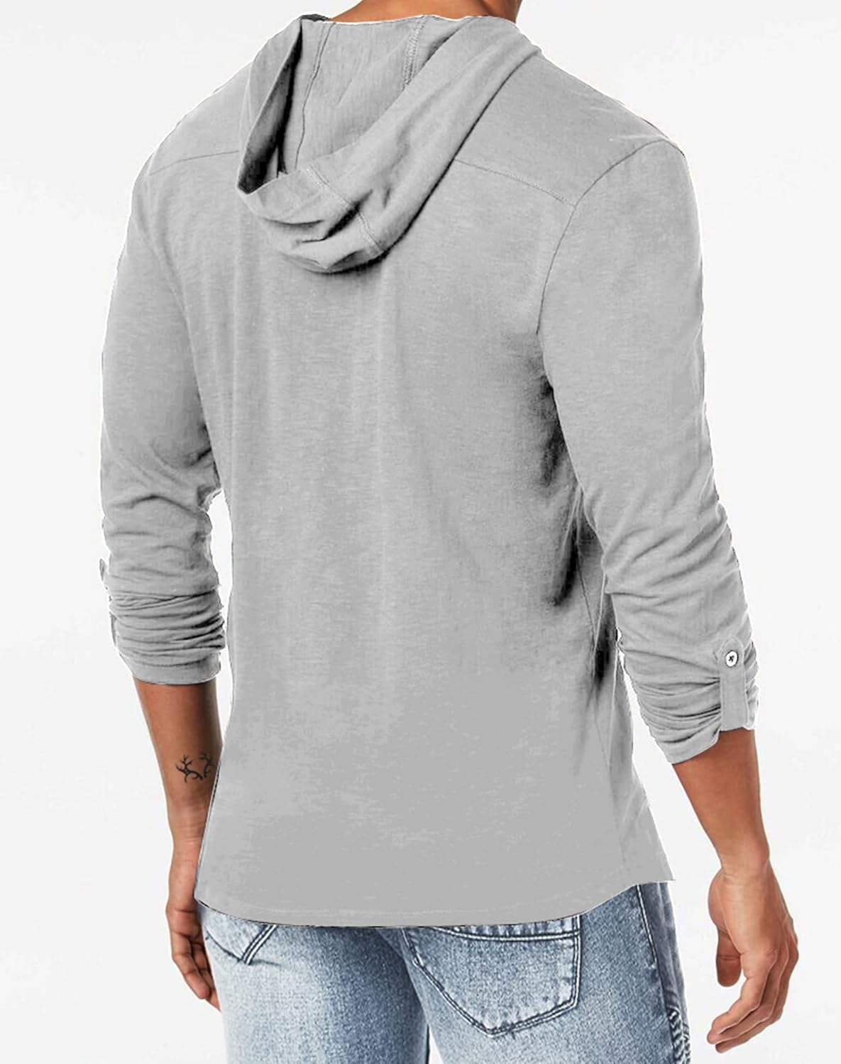 Yuccalley Men's Fashion Hoodies Long Sleeve T-Shirt Hooded Sweatshirts Casual Pullover - Image 2
