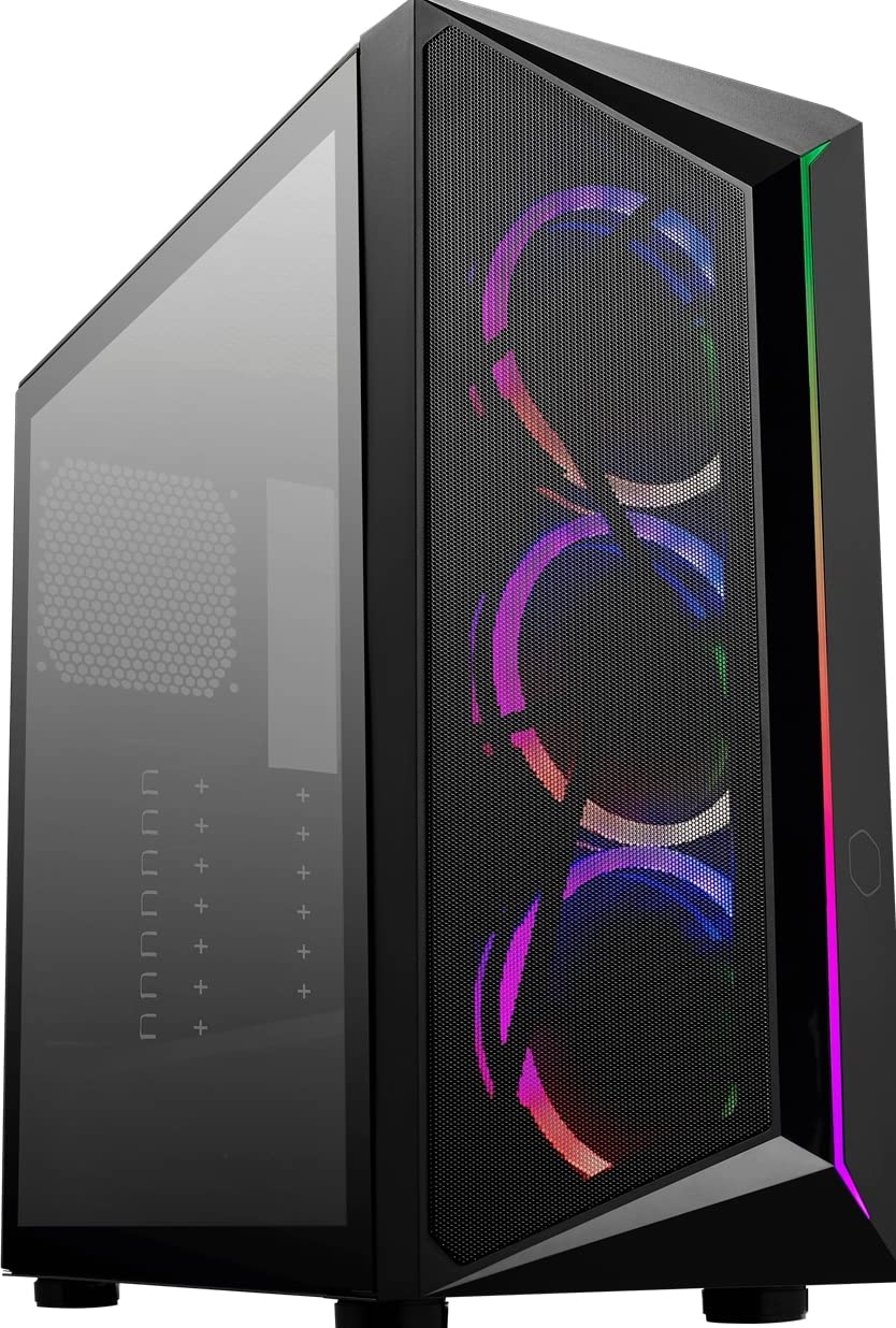 Cooler Master CMP 510 Boîtier PC - Châssis Moyen Tour avec Bande ARGB, Façade Avant Mesh, 3 x Ventilateurs ARGB 120mm, Panneau Latéral Verre Trempé, Refroidissement Polyvalent, Cage PSU Ventilée