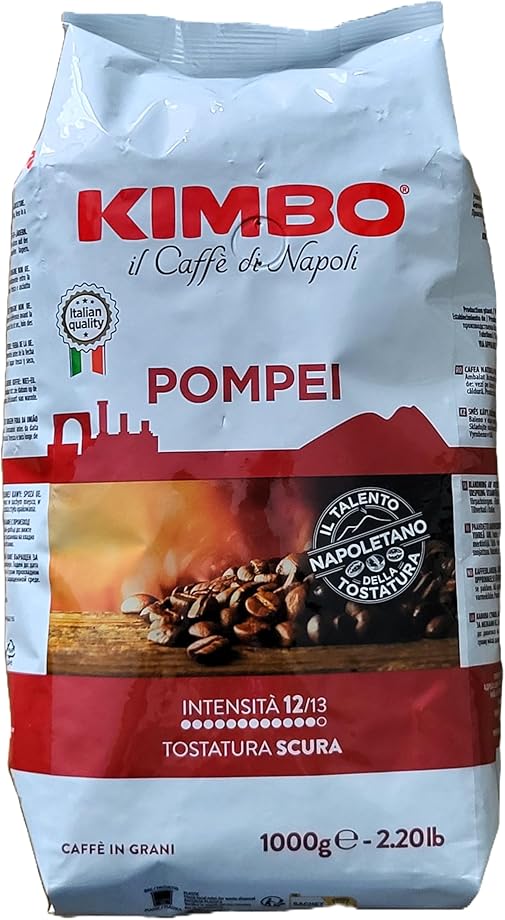 Kimbo pompei chicchi di caffè interi tostatura scura sacchetto da 1 kg