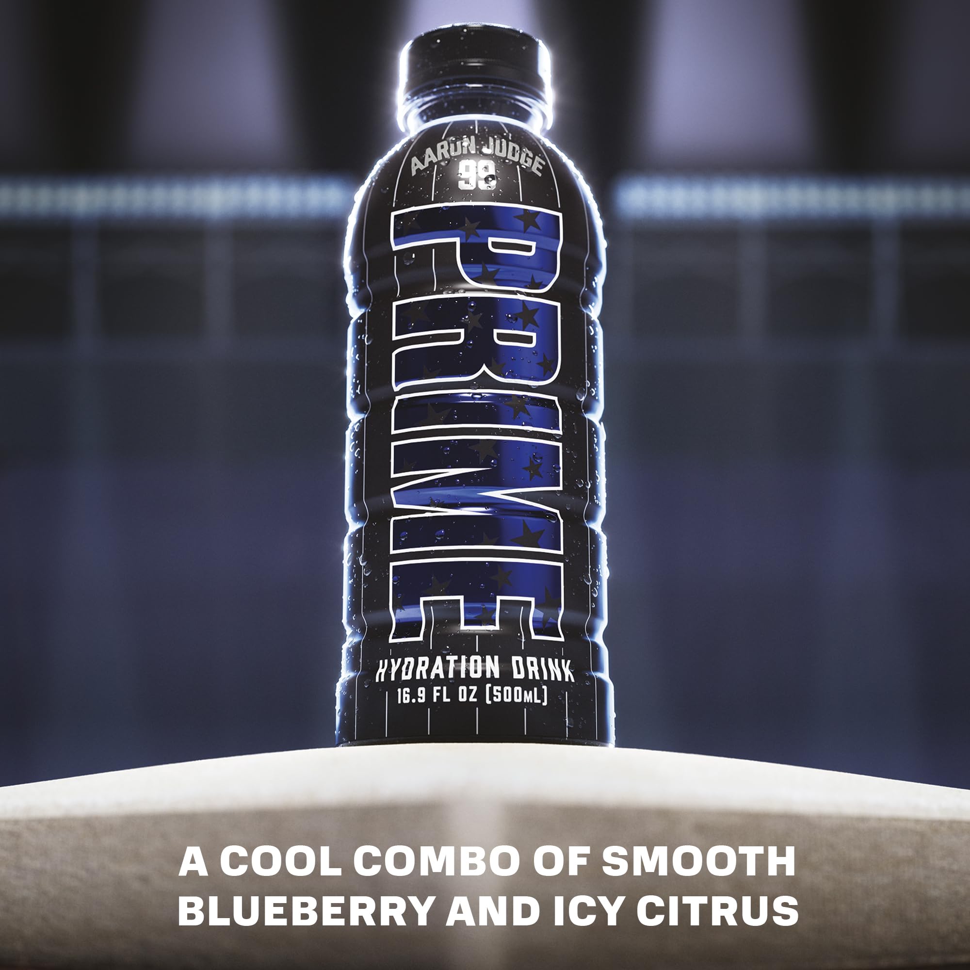 PRIME Hydration Aaron Judge, Sports Drinks, Electrolyte Enhanced for Replenishing Fluids, 250mg BCAAs, B Vitamins, Antioxidants, Low Sugar, 16.9 Fl Oz, 12 Pack