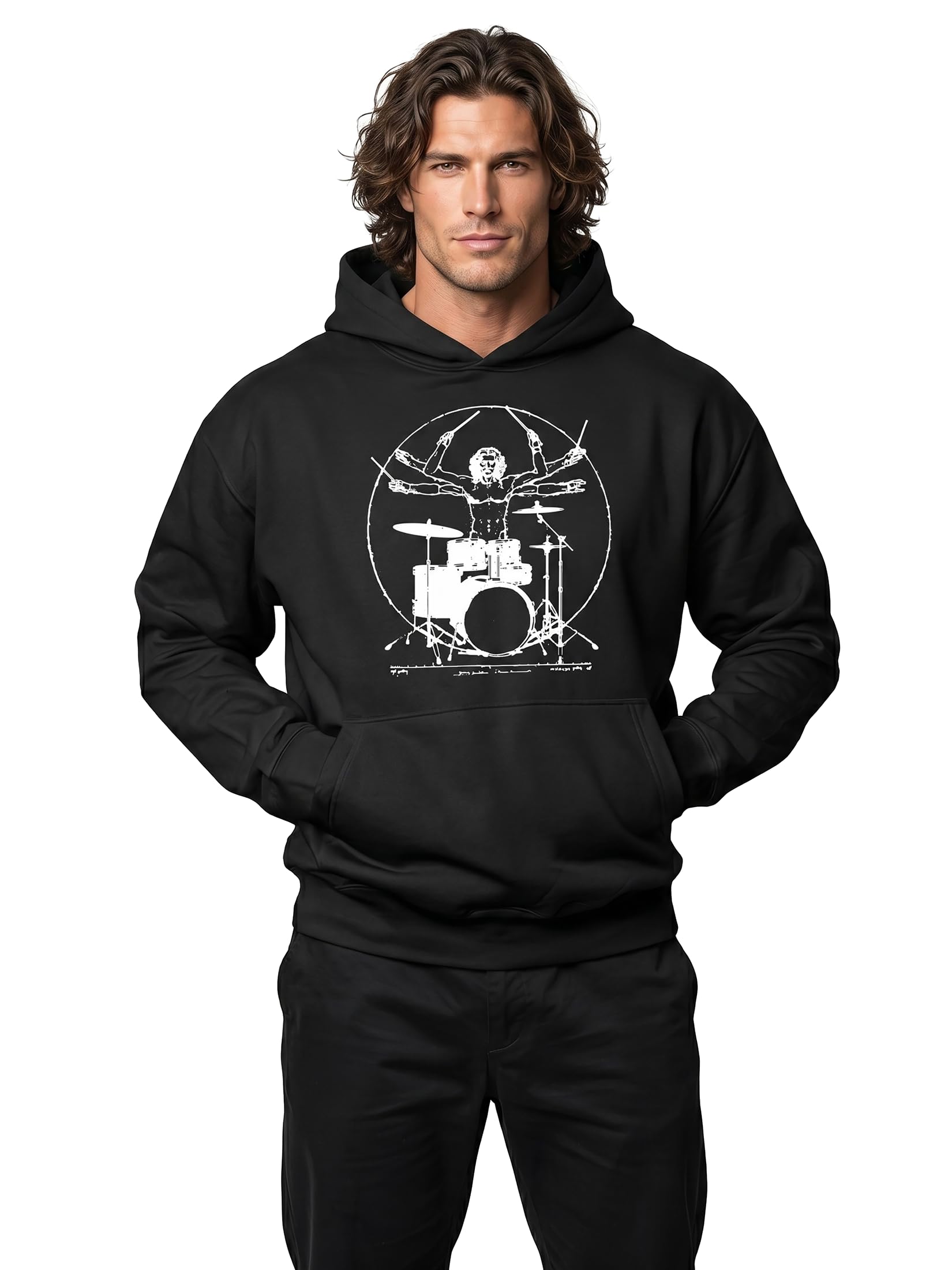 MAKAYA Sweater con Stampa Musica - Felpa Rock Chitarra