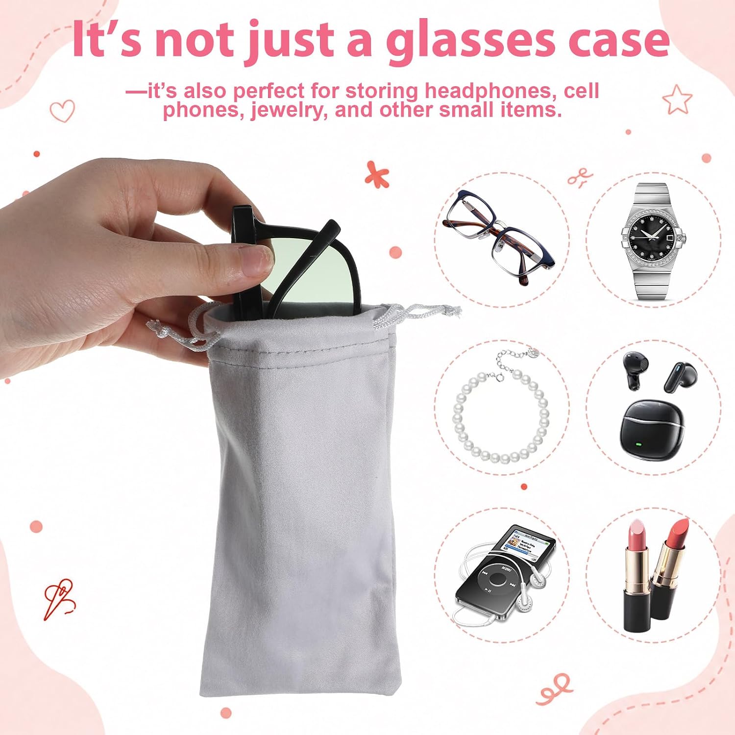 8 Pcs ﻿Eyeglass Pouch Soft Sunglasses Pouch Microfiber Soft Sunglass Sleeve image 4