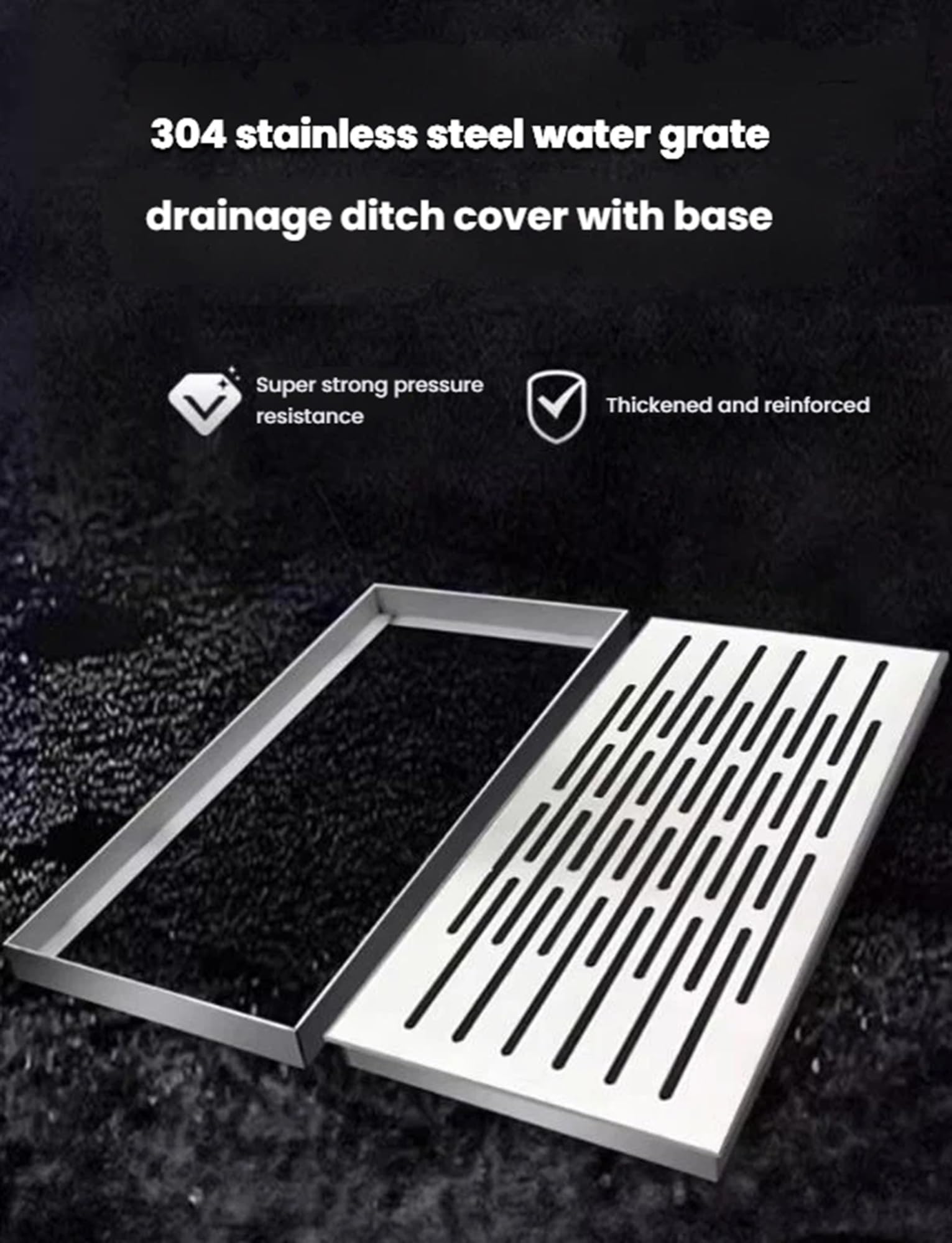 Griglia di scarico in acciaio inox 304 per doccia, cantina, cucina e strada, facile da pulire, anticorrosione, soluzione di drenaggio perfetta per la casa, design resistente
