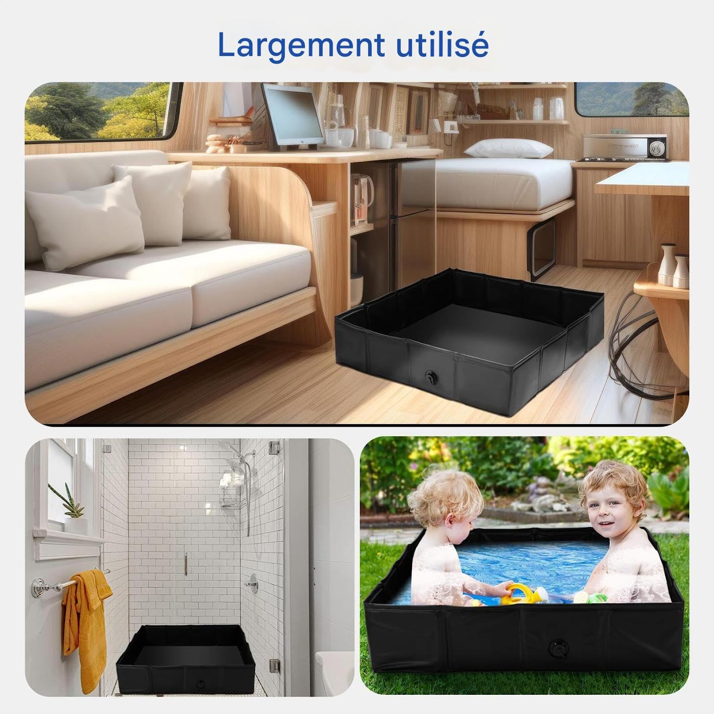 Faltbare und tragbare Duschwanne Wasserdichtes Becken Mit Ablaufloch | , temporär nutzbare Outdoor-Duschkabine -Vor-Bodenplatte Für Campingplatz, WohnUnd Wohnwagen