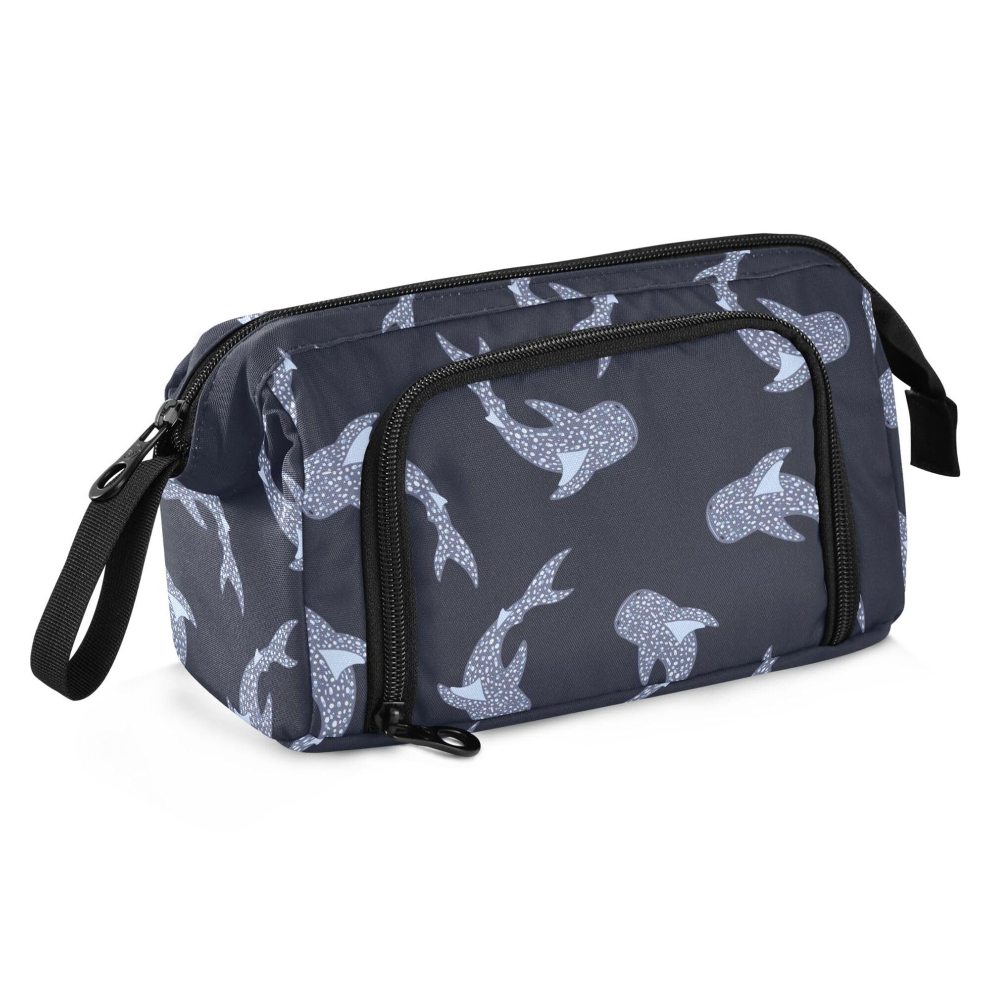 Fisyme Sea Whale Sharks Pencil Case Large Capacity Pen Bags Box Big Makeup Pouch Organizer